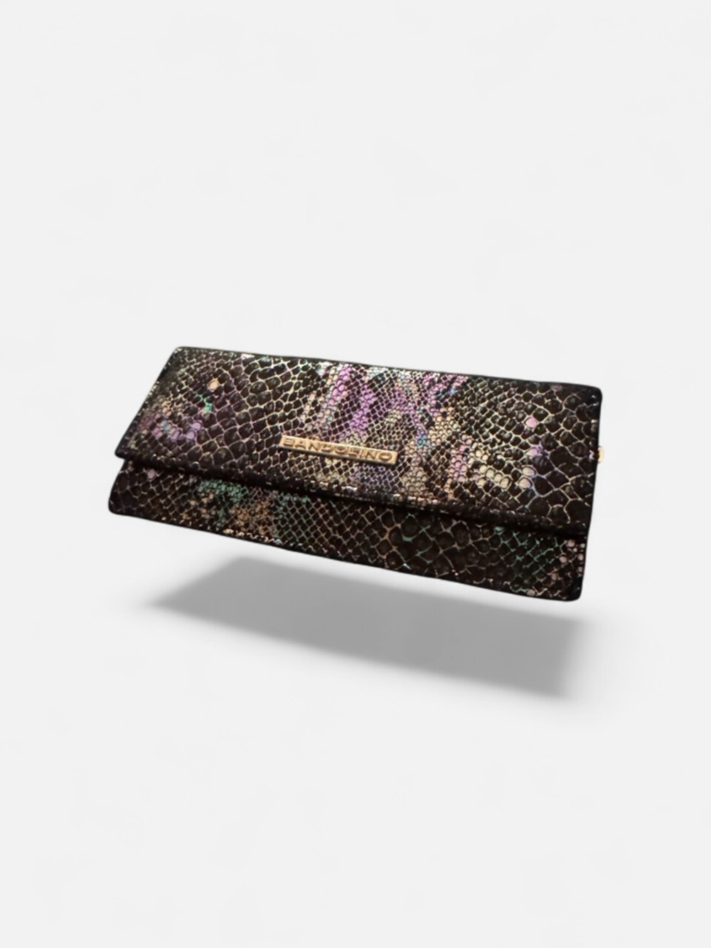 Bandolino Metallic Snake-Print Clutch Wallet - Black, Turquoise, Gold, & Silver - Picture 6 of 7